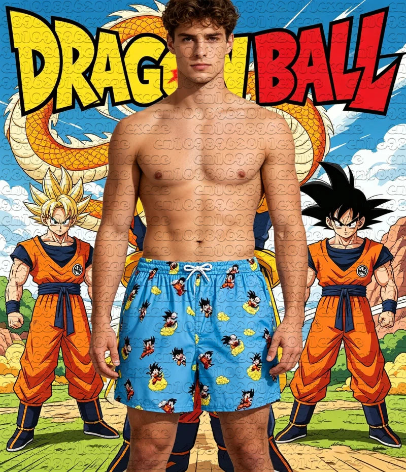Anime Dragon Ball Z Little Goku Halloween Pumpkin Pattern 3D Printed Quick Dry Shorts Men Women Sports Beach Short Pants Y2k