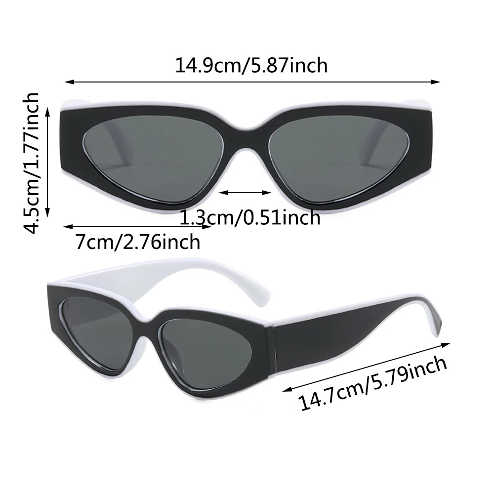 Sluneční brýle ve stylu steampunk Cat Eye pro ženy a muže, černobílé obroučky, módní sluneční brýle, módní retro vintage doplňky, sluneční brýle, brýle