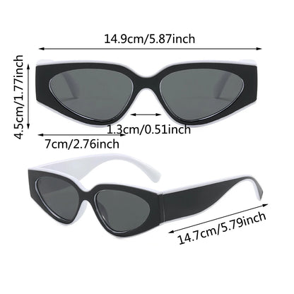Sluneční brýle ve stylu steampunk Cat Eye pro ženy a muže, černobílé obroučky, módní sluneční brýle, módní retro vintage doplňky, sluneční brýle, brýle