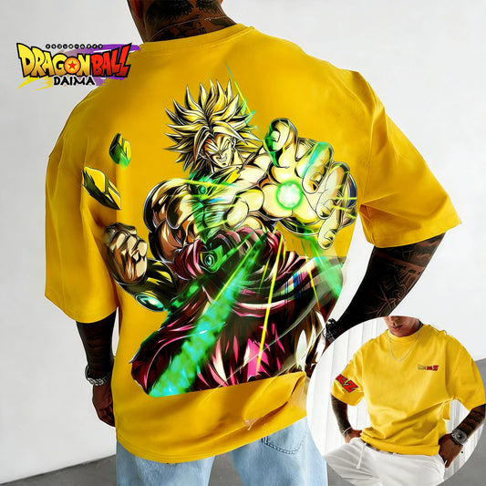 Dragon Ball Legend Super Saiyan Broly T-shirt Men's Short Sleeve Spring and Summer New Men's  Women's Through Top American Style