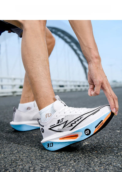 Sapatilhas de Homem em Mesh Confortáveis 2025, Ténis de Corrida com Placa de Carbono 3.0, Amortecimento, Desporto, Treino, Jogging e Corrida Especializada