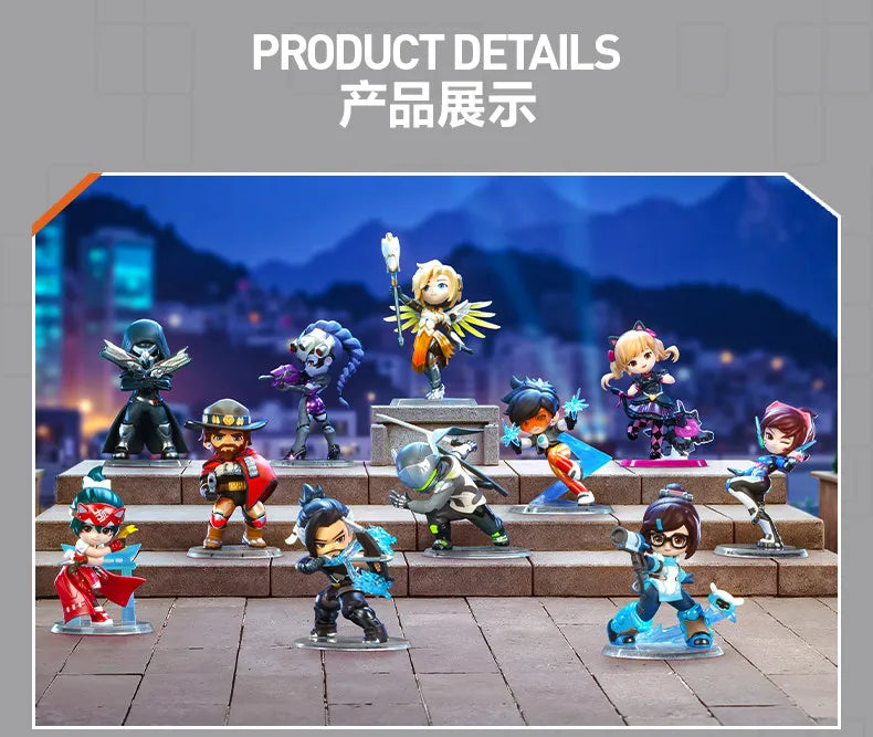 POP MART Overwatch Play of the Game Series Original-Blind-Box Überraschungs-Mystery-Box Niedliche Anime-Actionfiguren Ornamente Figuren