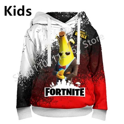 Llama Battle Royale F-Fortnited Kapuzenpullover mit 3D-Print für Herren, Damen und Kinder, Sweatshirt für Jungen, Mädchen und Kids, Streetwear-Pullover, grüne Oberteile