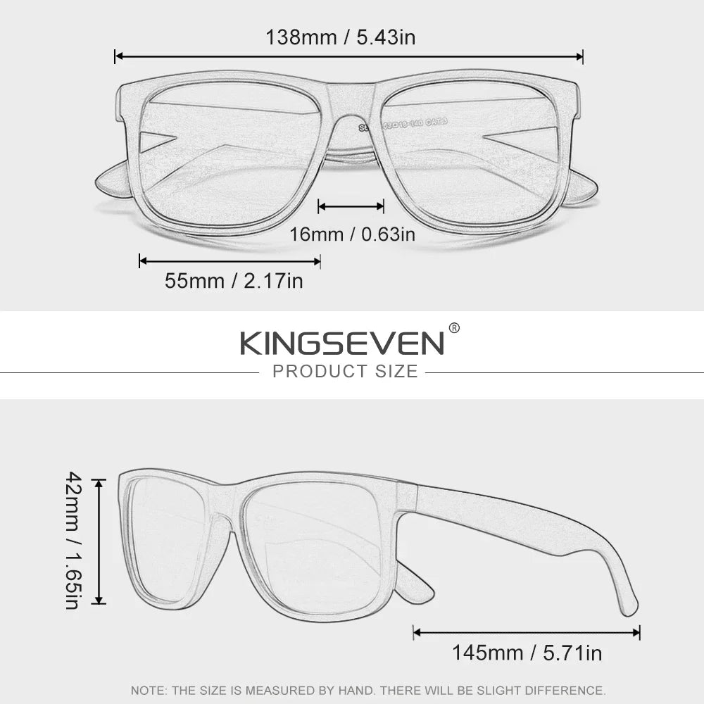 KINGSEVEN Fashion Square polarizované sluneční brýle pro muže a ženy – brýle na řízení, outdoor a cestování, UV400