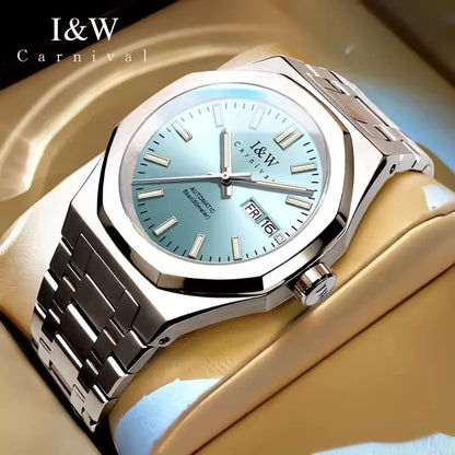 CARNIVAL Men's Mechanical Watch Brand Luxury Sapphire NH36 Movement Automatic Wrist Watches 50m Waterproof for Men
