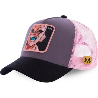 „Dragon Ball Buu Goku“ kepurė – vasarinė kelioninė kepurė su snapeliu, vyriška, siuvinėta, hip-hop stiliaus, su saulės skydeliu, reguliuojama, „trucker“ stiliaus tinklinė kepurė
