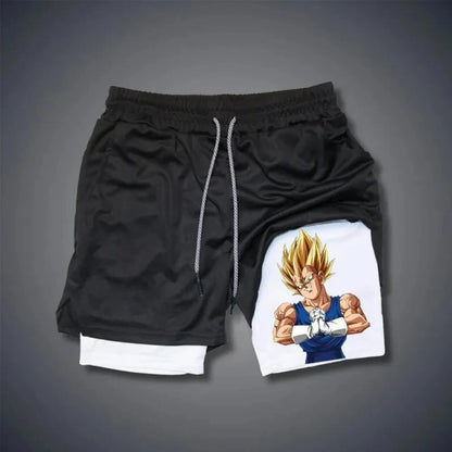 New Dragon Ball GOKU Majin Buu Anime Peripheral Printed Double-layer Shorts Summer Men's and Women's Fashion Sports Shorts