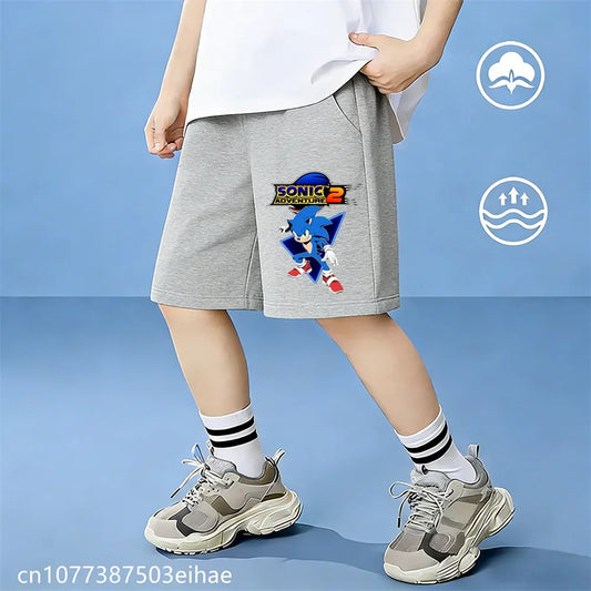 Sonic Kids Soft Cotton Summer Shorts with Prints, Casual Style, Durable and Cozy, Perfect for Daily Wear, Travel and Outdoor Fun