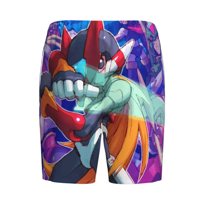 Custom Megaman Video Game Mega Man Short Pajama Pants Men Sleepwear Sleep Lounge Bottom Shorts Sleeping Pants