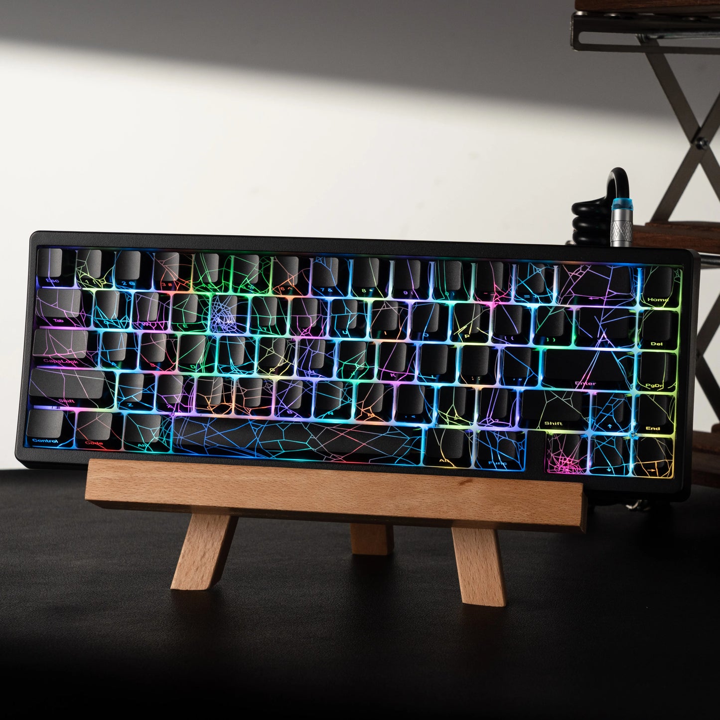 XVX Spider Web Keyboard M67 JadeStone mit IMD-Tech-Tastenkappen, Tri-Mode-Verbindung, individueller RGB-Hintergrundbeleuchtung, Tastatur 60%
