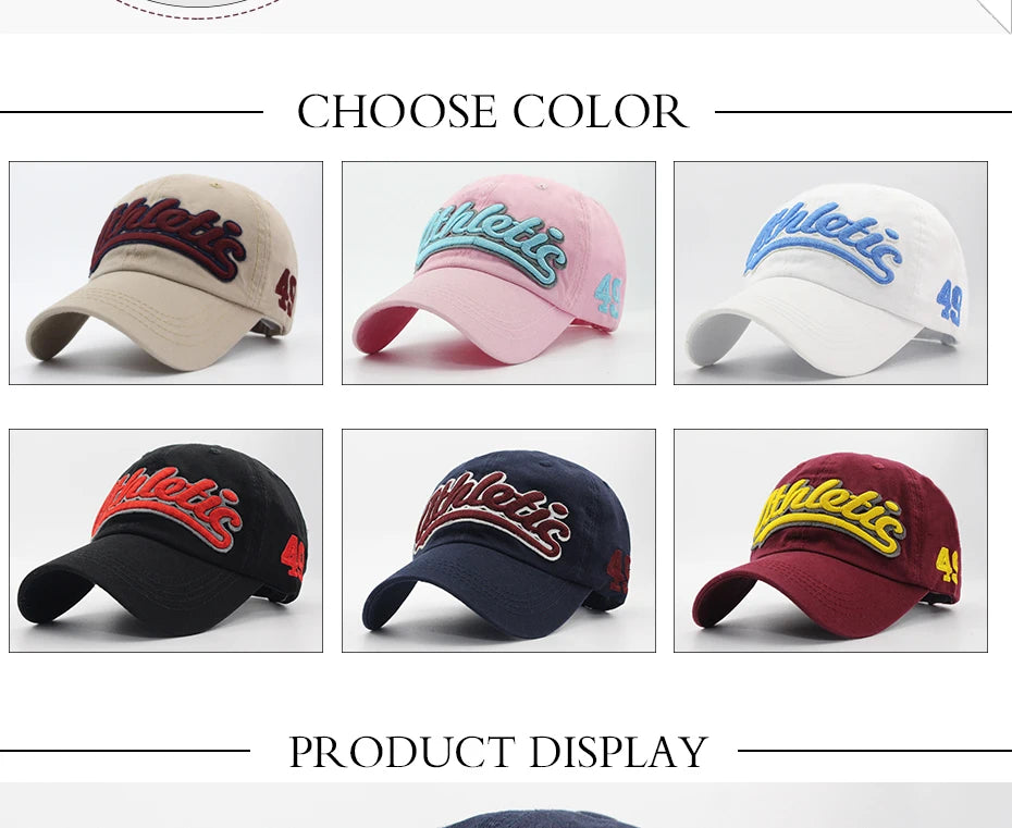 Big Letter Embroidery Baseball Cap Men Summer Casual Women Fashion Snapback Cotton Caps Visor Hip Hop Hat Autumn Adjustable