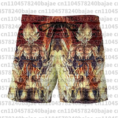 2026 Summer Dragon Ball Gogeta SSJ4 Printed Shorts Men Retro Classic Oversized Fitness Gym Streetwear Unisex Adult & Kids