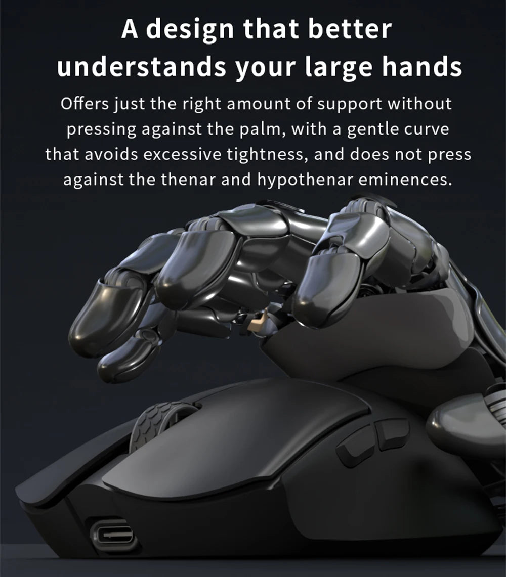 Darmoshark M3 V2 Gaming Mouse Double 8K Wireless Tri Mode 26KDPI PAW3395 Sensor Big Hand Game Macro Mouse For Computer Laptop PC