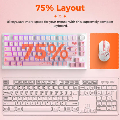 DAREU Tri-mode Gasket Mechanical Keyboard N-Key Rollover Anti-ghosting RGB Backlight Dream switch with Multi Media Button