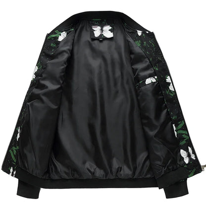 Spring and Autumn Men's Flower Jacket, Large Size Urban Casual Jacket, Multicolor Available