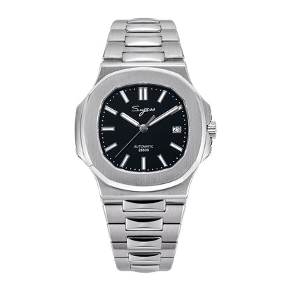 Sugess Men's Watch Automatic Mechanical Wristwatch Miyota 9015 Movement MOP Dial Luminous Waterproof 5bar Bracelet Luxury S466