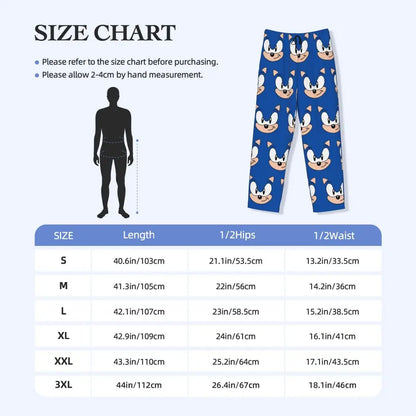 Custom Print Men's Soniced Pajama Pants Hedgehog Game Sleepwear Sleep Lounge Bottoms with Pockets