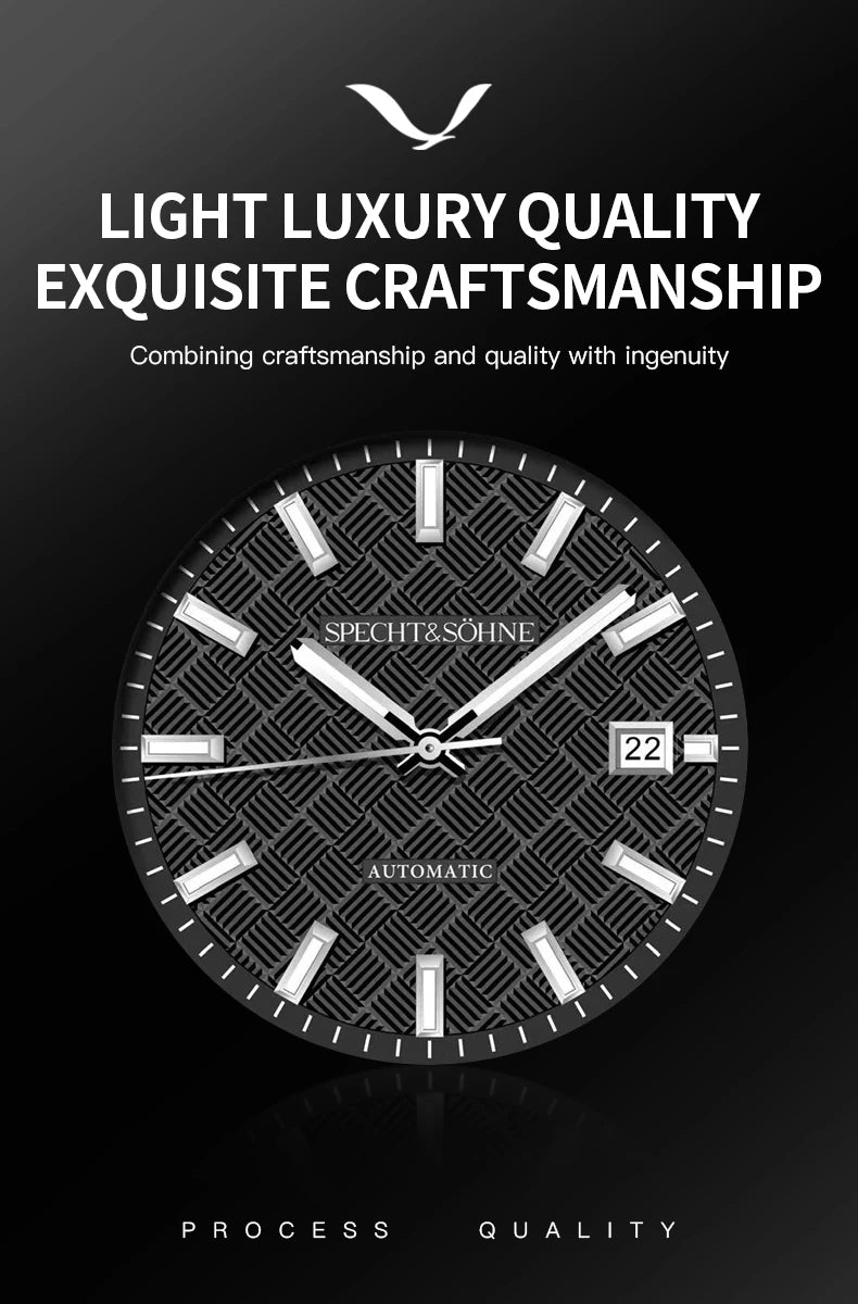 Relógio Masculino Specht&Sohne 2025 Novo 38MM Automático, Movimento Japonês Miyota 8215, Aço, Vidro de Safira, Reloj Homb Impermeável