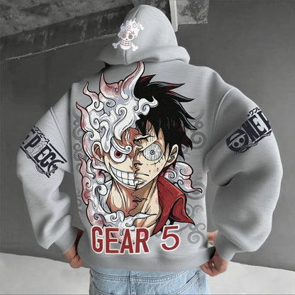 Anime Hoodie Men Women One Piece Luffy Gear 5 Nika Streetwear Casual Pullover Sweatshirt Autumn Winter Cosplay Long Sleeve Tops