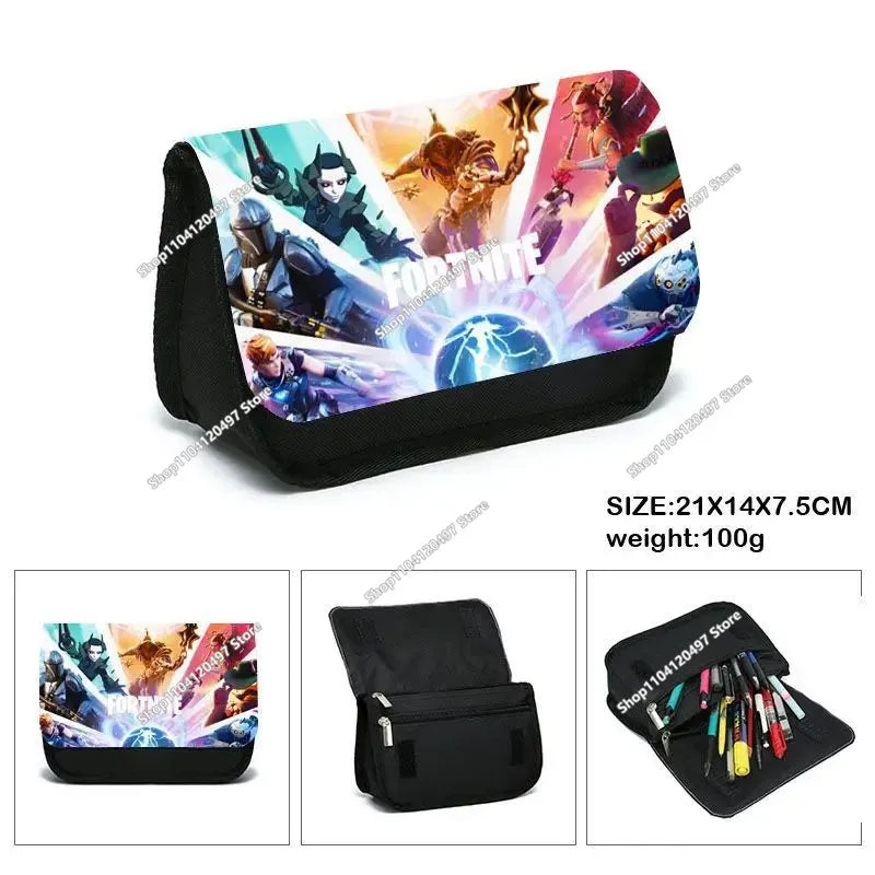 3-teiliges Set Fortnite-Gaming-Rucksack, Anime-Cartoon, große Kapazität, Schultaschen für Schüler, Federmäppchen, Kawaii-Lunchbag, Geburtstagsgeschenke