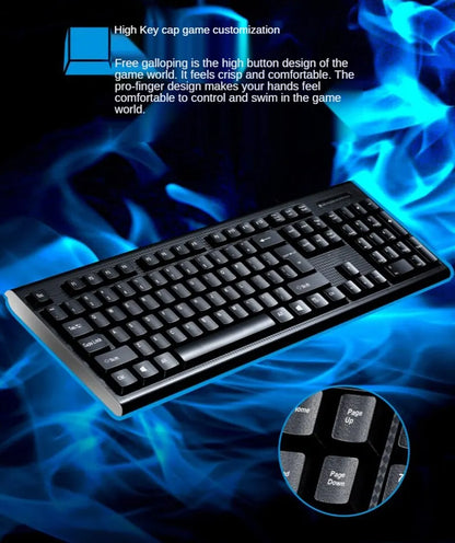 Q9 Einzelne Tastatur, USB-Square-Mouth-Anschluss, für Business, Büro und Zuhause, PS2-Rundanschluss, kabelgebunden, für Desktop-Computer