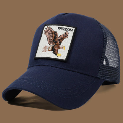 Unisex Trucker Cap with Eagle Embroidery & Applique - Suitable for Daily Casual Wear, Sports and Sun Protection