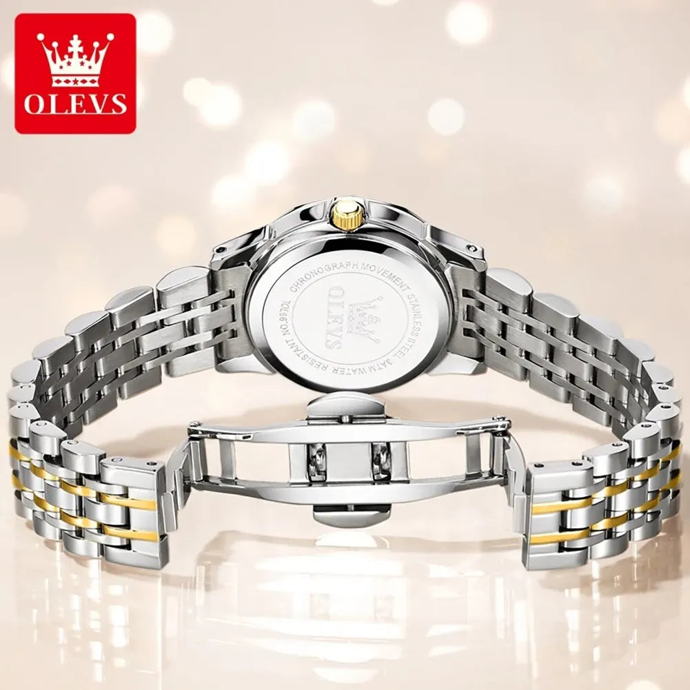 OLEVS 9970 herenhorloge – Elegant model met digitale wijzerplaat, datum- en dagweergave, waterdicht, lichtgevend, quartz – Origineel luxehorloge