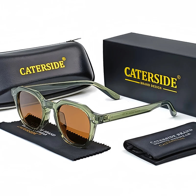 Caterside Nové retro polarizované pánské sluneční brýle s čtvercovým rámem z TR90, dámské sluneční brýle, outdoor, řízení, rybaření, UV400, dárek