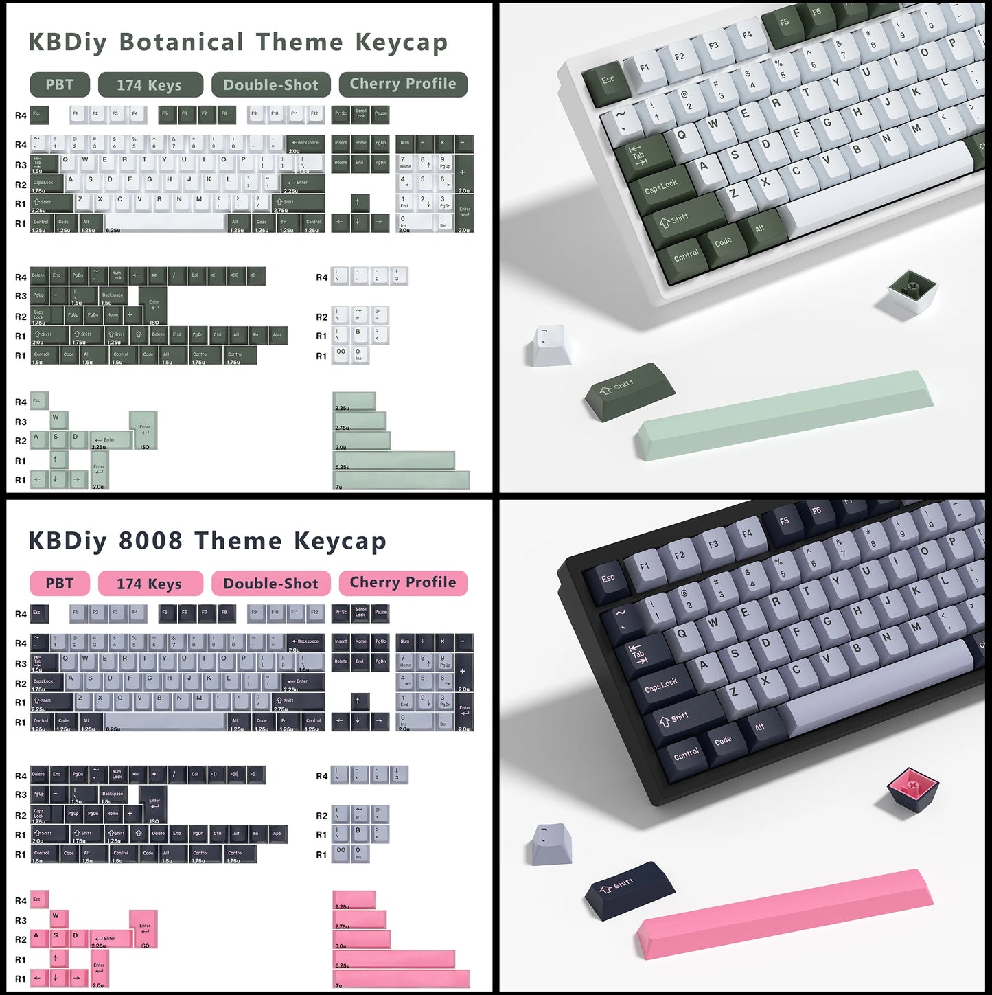 KBDiy GMK Illusion Keycap Perfil Cherry Double Shot PBT ISO Teclas para Kit de Teclado Mecânico Gamer Gaming Point Retro