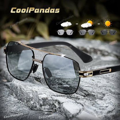 Sluneční brýle CoolPandas, polarizované, pro muže i ženy, fotochromatické, ochrana UV400, sluneční brýle na řízení, unisex, chameleonové skla