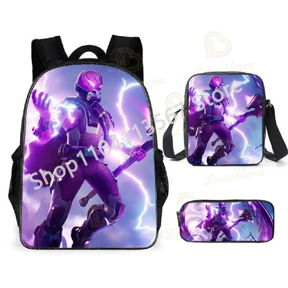 3Pcs/Sets Fortnite School Bags for Boys Girls Cartoon Battle Royale Game Book Bags Sets Games Backpacks School Gifts