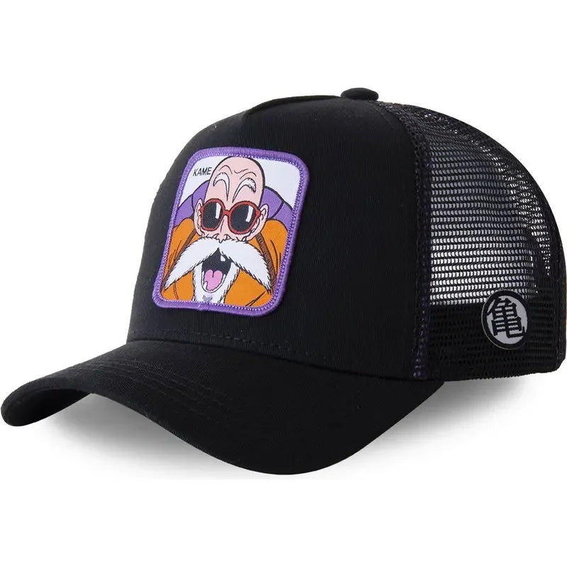 Czapka z motywem Dragon Ball Son Goku – letnia czapka podróżna z daszkiem, męska czapka z haftem w stylu hip-hopowym, z daszkiem przeciwsłonecznym, regulowana czapka typu trucker z siateczką