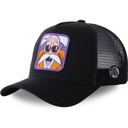 Czapka z motywem Dragon Ball Son Goku – letnia czapka podróżna z daszkiem, męska czapka z haftem w stylu hip-hopowym, z daszkiem przeciwsłonecznym, regulowana czapka typu trucker z siateczką