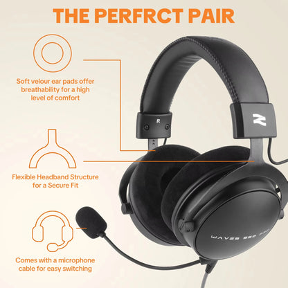 Talomen TOP W550X kabelgebundene Over-Ear-Kopfhörer mit 50mm-Treibern, tiefem Bass, abnehmbarem Kabel und integriertem Mikrofon – Gaming-, DJ-, Studio- und Büro-Headset