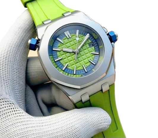 High End 42mm Luxury Men's Automatic Watches 904L Stainless Steel Black Blue Rubber Bracelet Sapphire Lens Waterproof Casual