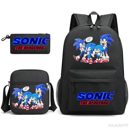 Sonic Backpacks Student School Bags for Teen Men Women Tote Bag Clutch Pocket Nylon Backpacks Travel Mochilas