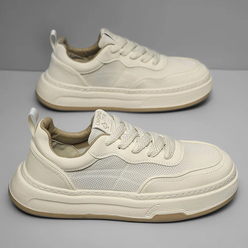 Sneakers da uomo ultraleggere in mesh traspirante 2025, scarpe casual alla moda con suola spessa, comode, con lacci, per la camminata quotidiana