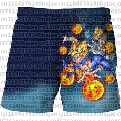 Dragon Ball Print Children's Shorts Kids Shorts for Ages 3-14 Boys' Beach Shorts Summer Quick-drying Cartoon Swim Trunks