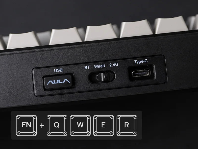 EPOMAKER X AULA F75 MAX kompakte mechanische Tastatur im 75-%-ANSI-Layout, kabelgebunden/Bluetooth/2.4GHz kabellos, mit TFT-Bildschirm und Drehregler