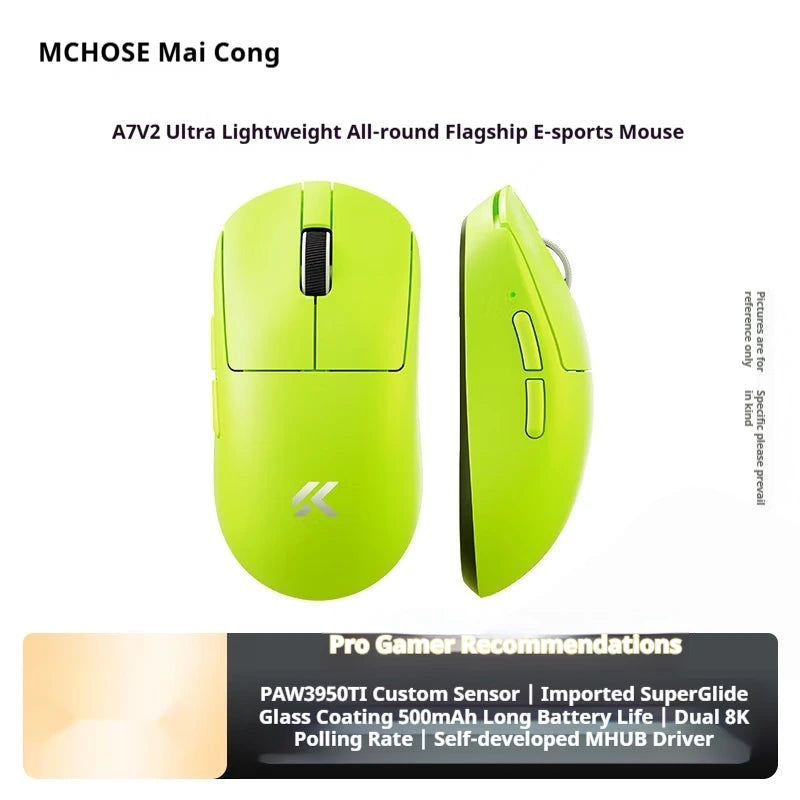 Bezdrôtová myš MCHOSE A7 V2 Ultra+ Tri-Mode Lightweight Paw3950 Ti 42000dpi 500mah pre PC, e-šport a notebook – herná myš a príslušenstvo