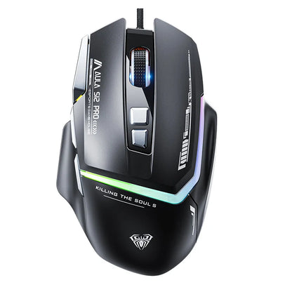 Vruća ponuda AULA S12 Pro žičani gaming miš 12800 DPI RGB pozadinsko osvjetljenje 8 programabilnih tipki ergonomski miš za igranje za PC i prijenosno računalo