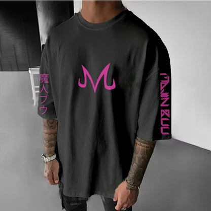 Dragon Ball 2025 Summer Men'sLoose Version T-Shirt New Street Wear Majin Buu Animation Printing Casual Wear Parent Child Top