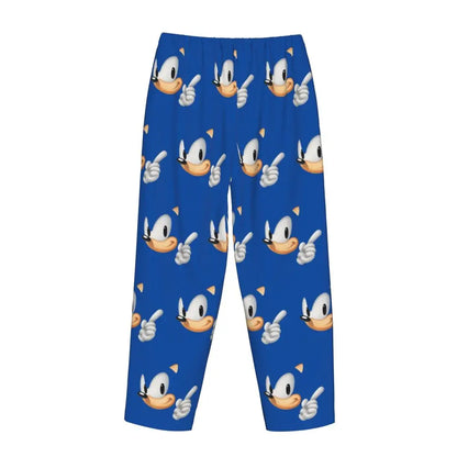 Custom Printed Womens Soniced Pajama Pants Hedgehog Game Sleepwear Sleep Lounge Bottoms with Pockets
