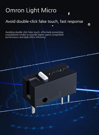 MCHOSE L7 Ultra+ Rato de Mão Médio Grande para Gaming e E-Sports Paw3950 Sem Fios de Três Modos, Leve, para Escritório, Rato de Computador Dual-Drive