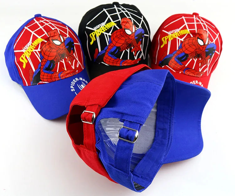 Figurka z anime Marvela Spider-Man – czapka z daszkiem z motywem kreskówkowym, bawełna i poliester, czapka z daszkiem dla chłopców i dziewcząt, akcesoria do nakryć głowy, prezent urodzinowy dla dzieci