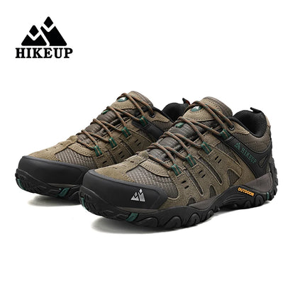 HIKEUP Мъжки туристически обувки от велурена кожа, устойчиви на износване outdoor обувки за трекинг, разходки, лов и тактически маратонки