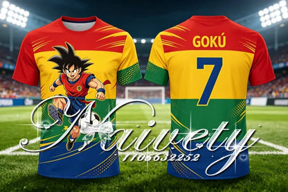 Summer Quick Dry Dragon Ball Goku 3D Print Football T Shirt Unisex Retro Manga Jersey Men Women Soccer Short Sleeve Streetwear