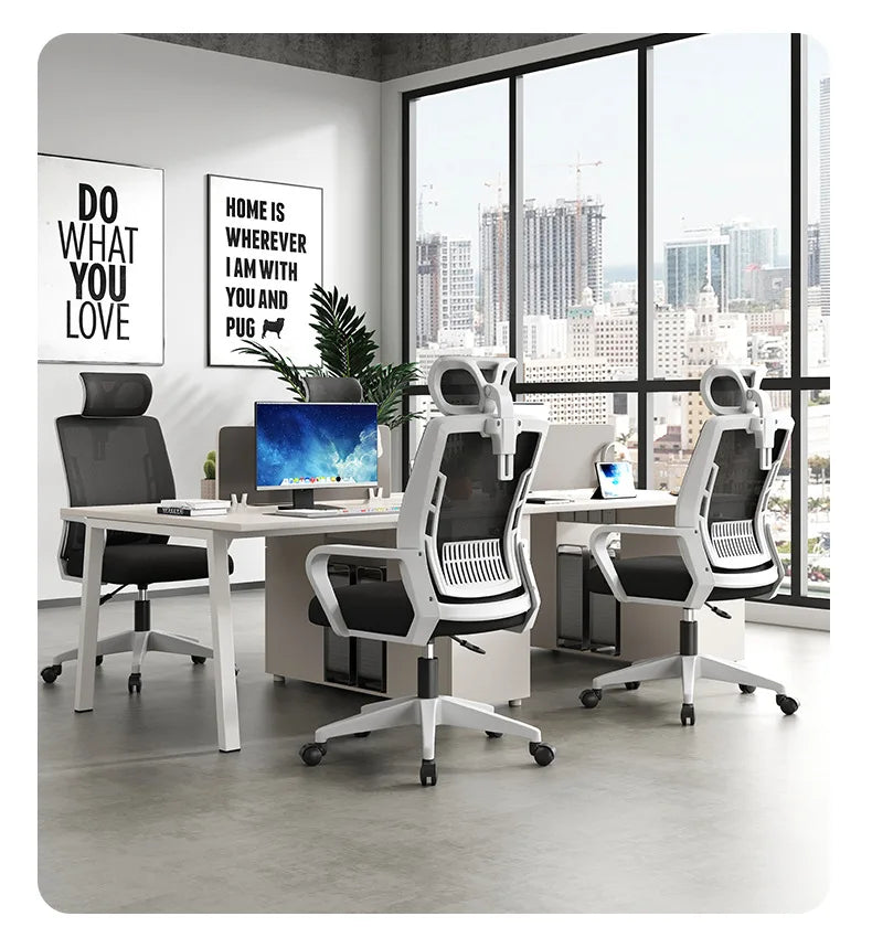 Ergonomischer Home-Office-Sitz, Rückenlehne: höhenverstellbar, drehbar, Lendenstütze, Kopfstütze, Gaming-Stuhl