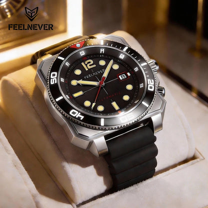 Orologio subacqueo automatico FeelNever 8215 da uomo, super luminoso, in acciaio 316, con vetro zaffiro, orologio sportivo meccanico maschile