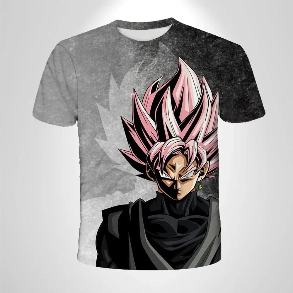 2026 Children's Breathable Short-sleeved Japanese Anime Dragon Ball Z Goku Goku Saiyan Men's Short-sleeved T-shirt,Sports Top